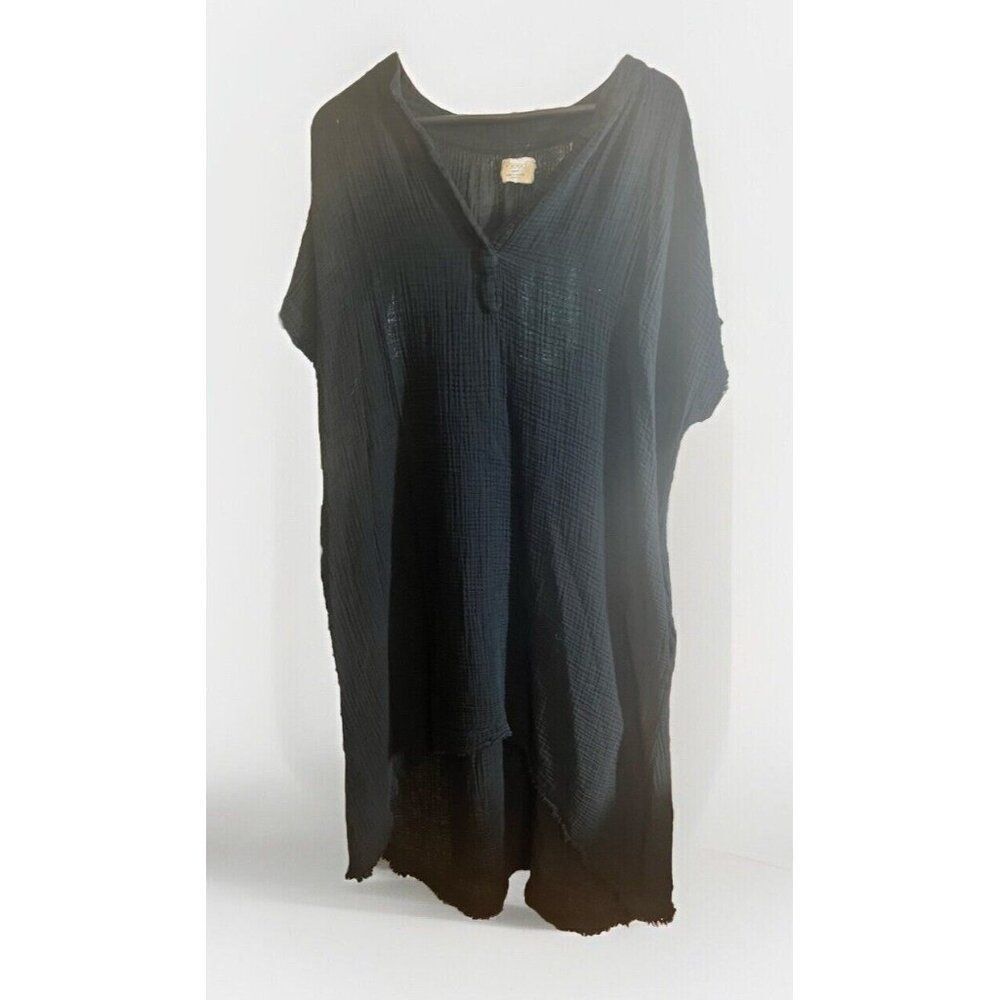9Seed 9 Seed Resort Black Gauze Tunisia tunic  caftan cover up